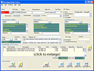 Purchase orders - click to enlarge